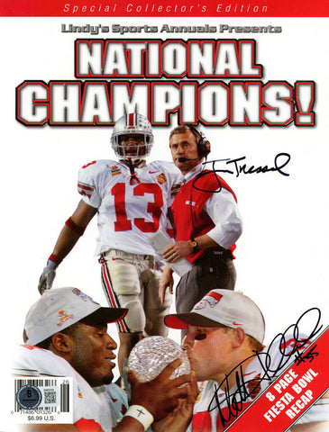 Jim Tressel & Matt Wilhelm Signed Champions Edition Magazine BAS 47481