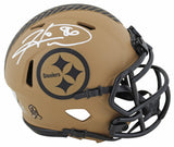 Steelers Hines Ward Signed Salute To Service II Speed Mini Helmet W/ Case BAS W