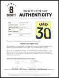 WARRIORS STEPHEN CURRY AUTOGRAPHED NIKE JERSEY 48 PSYCHO STEPH BECKETT 234963