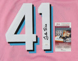 Glen Rice Signed Heat Pink Miami Vice Style Jersey (JSA COA) 3xNBA All-Star Frwd