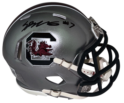 SPENCER RATTLER SIGNED SOUTH CAROLINA GAMECOCKS FLASH SPEED MINI HELMET BECKETT