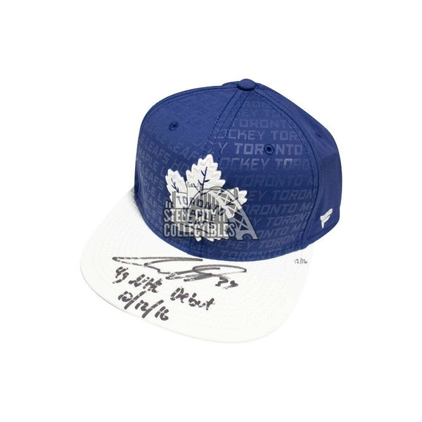 Auston Matthews 4G NHL Debut Autograph Toronto Maple Leafs Baseball Cap Fanatics