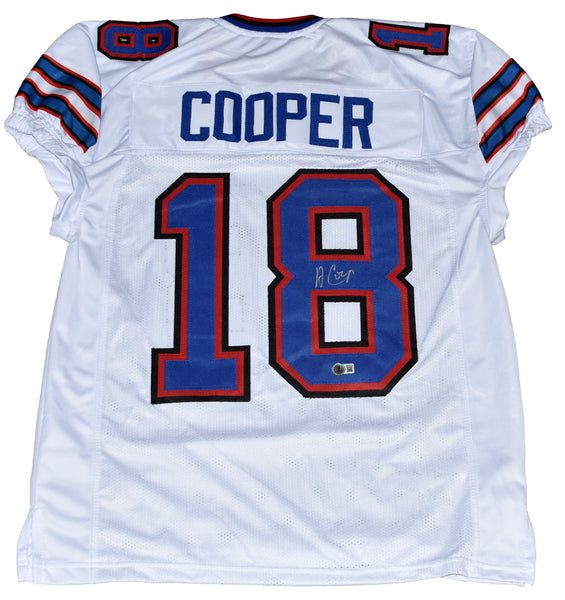 AMARI COOPER AUTOGRAPHED BUFFALO BILLS #18 WHITE GAME CUT JERSEY BECKETT