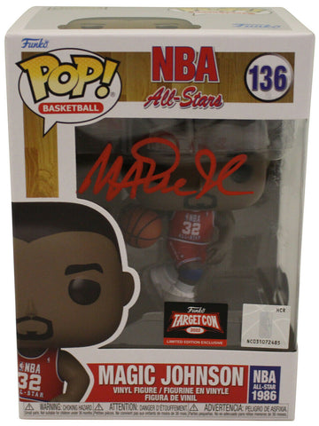 Magic Johnson Signed NBA All Stars Funko Pop #136 Target Exclusive Beckett 36216