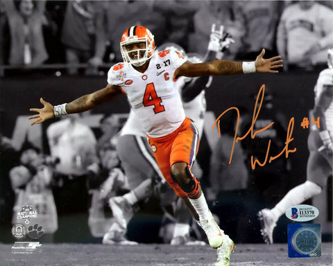 DESHAUN WATSON AUTOGRAPHED 8X10 PHOTO CLEMSON TIGERS BECKETT BAS STOCK #113713