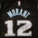 JA MORANT Autographed Memphis Grizzlies City Edition Black Nike Jersey PANINI