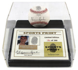 Braves Warren Spahn Signed Thumbprint Baseball LE #'d/200 w/ Display Case BAS