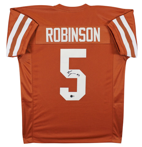 Texas Bijan Robinson Authentic Signed Burnt Orange Pro Style Jersey BAS