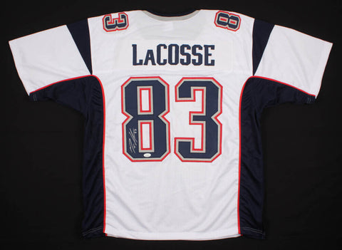 Matt LaCosse Signed New England Patriots Jersey (JSA COA)Pats Starting Tight End