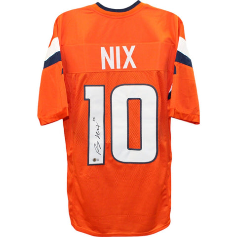 Bo Nix Autographed/Signed Pro Style Orange XL Jersey Beckett 44980