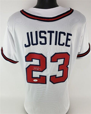 Dave Justice Signed Atlanta Braves Jersey (JSA COA) 2xWorld Series Champ OF / DH