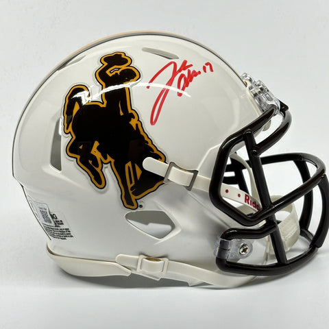 Josh Allen Autographed Signed Wyoming Cowboys Mini Helmet Beckett Bills