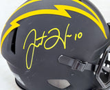 Justin Herbert Auto Chargers Eclipse Full Size Helmet (Scratch) Beckett WK11851