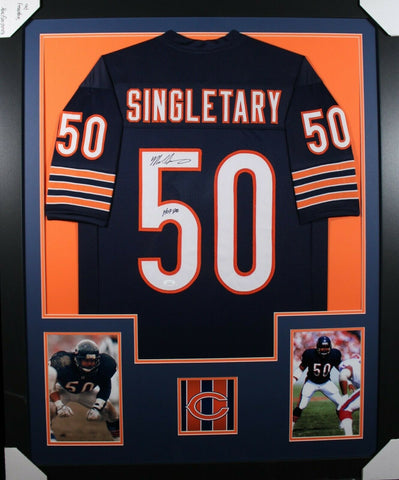 MIKE SINGLETARY (Bears navy TOWER) Signed Autographed Framed Jersey JSA