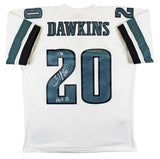 Eagles Brian Dawkins "HOF 18" Signed White Mitchell & Ness Jersey BAS Witnessed