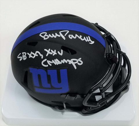 Bill Parcells Signed NY Giants Eclipse Mini Helmet W/SB Champs Beckett Witnessed