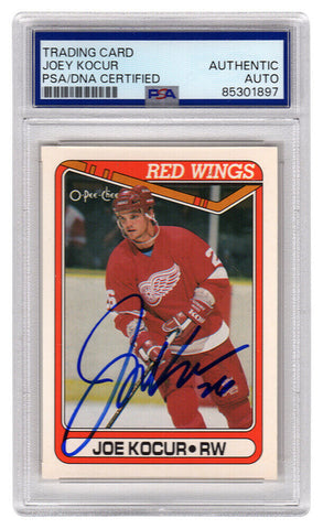 Joe Kocur Signed Red Wings 1990-91 O-Pee-Chee Hockey Trading Card #550 (PSA/DNA)