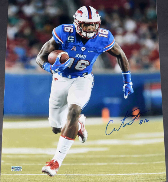 COURTLAND SUTTON AUTOGRAPHED SIGNED SMU MUSTANGS 16x20 PHOTO COA