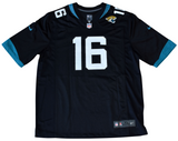 TREVOR LAWRENCE SIGNED JACKSONVILLE JAGUARS #16 BLACK NIKE JERSEY FANATICS