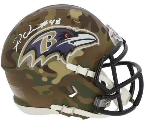 PATRICK QUEEN Autographed Baltimore Ravens Mini Camo Helmet FANATICS