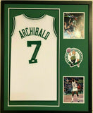 Nate Archibald Signed Boston Celtics 34x42 Framed Jersey (JSA COA) 1981 Champs