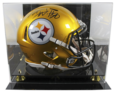 Steelers T.J. Watt Signed Flash Full Size Speed Proline Helmet W/ Case BAS Wit