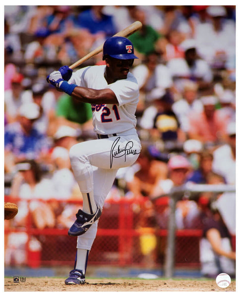 Ruben Sierra Signed Rangers Batting Action 16x20 Photo - (SCHWARTZ SPORTS COA)