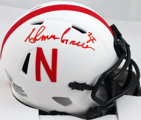 Ahman Green Autographed Nebraska Lunar Speed Mini Helmet-Beckett W Hologram *Red