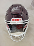 MIKE EVANS SIGNED TEXAS A&M AGGIES F/S SPEEDFLEX HELMET BECKETT QR