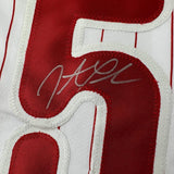 Framed Autographed/Signed Jonathan Papelbon 33x42 Pinstripe Jersey JSA COA