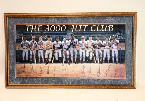 The Ron Lewis 3000 Hit Club Poster Autographed & Framed