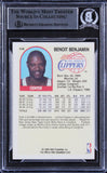 Clippers Benoit Benjamin Authentic Signed 1989 Hoops #114 Card BAS Slabbed