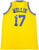 WARRIORS CHRIS MULLIN AUTOGRAPHED SIGNED YELLOW JERSEY BECKETT WITNESS 232593