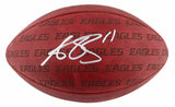 Eagles A.J. Brown Signed "The Duke" Team Showcase Football W/ Case BAS Witnessed