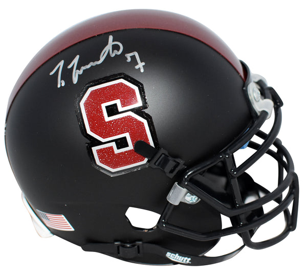 TY MONTGOMERY AUTOGRAPHED STANFORD CARDINAL BLACK MINI HELMET COA