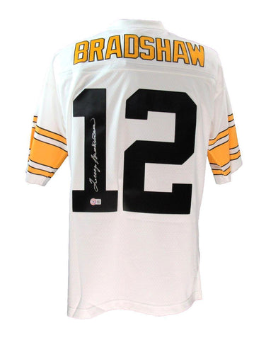 Terry Bradshaw Autographed Mitchell&Ness Football Jersey Steelers Beckett 170740