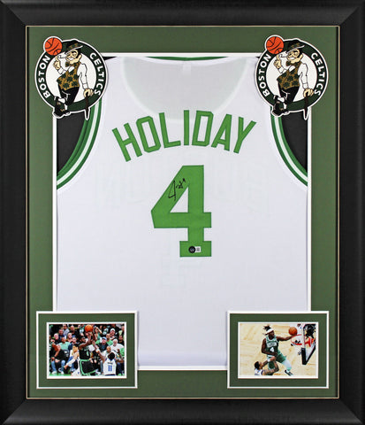 Jrue Holiday Authentic Signed White Pro Style Framed Jersey BAS Witnessed