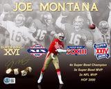 JOE MONTANA AUTOGRAPHED 8X10 PHOTO SAN FRANCISCO 49ERS BECKETT BAS QR 233735