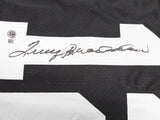 STEELERS TERRY BRADSHAW AUTOGRAPHED SIGNED BLACK JERSEY BECKETT WITNESS 230649