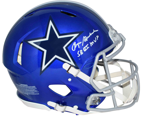 ROGER STAUBACH SIGNED DALLAS COWBOYS FLASH AUTHENTIC HELMET W/ SB VI MVP