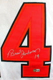 Brad Johnson Autographed White Pro Style Jersey- Beckett *Silver