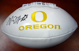 MARCUS MARIOTA AUTOGRAPHED WHITE LOGO FOOTBALL OREGON DUCKS MM HOLO STOCK #89835