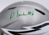 DeVonta Smith Auto Eagles Flash Full Size Authentic Helmet Scuff Beckett WN30215