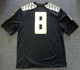 OREGON DUCKS MARCUS MARIOTA AUTOGRAPHED BLACK NIKE JERSEY SIZE L MM HOLO 87163