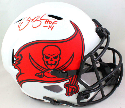 Derrick Brooks Autographed Buccaneers Lunar Speed FS Helmet w HOF- Beckett W*Red