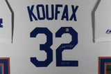 Sandy Koufax Autographed Los Angeles Dodgers Majestic Framed Jersey HOF Beckett