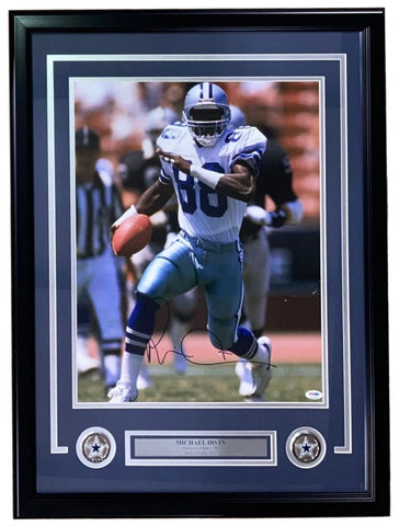 Michael Irvin Signed Framed 16x20 Dallas Cowboys Photo PSA Hologram