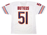 CHICAGO BEARS DICK BUTKUS AUTOGRAPHED WHITE JERSEY BECKETT BAS WITNESS 210525