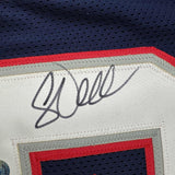 Autographed/Signed Corey Dillon New England Blue Football Jersey Beckett BAS COA