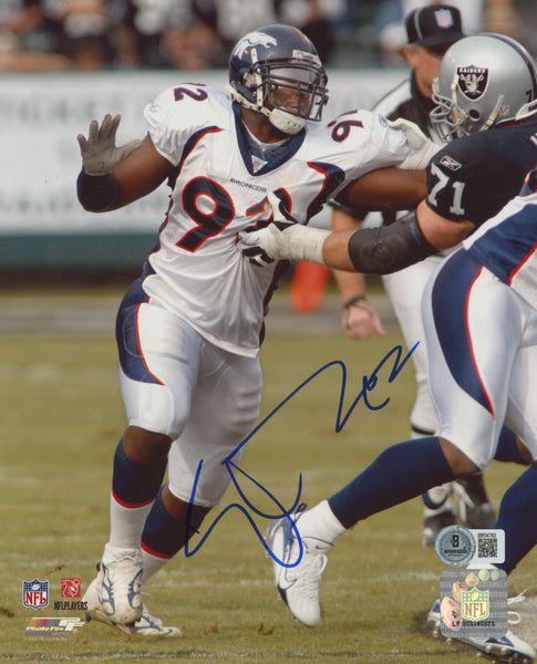 Broncos Elvis Dumervil Authentic Signed 8x10 Photo Autographed BAS #BR54783